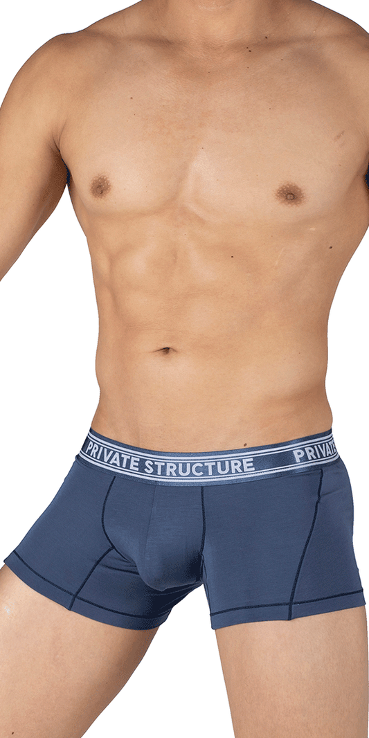 Private Structure Pbut4379 Bamboo Mid Waist Trunks Citadel Blue