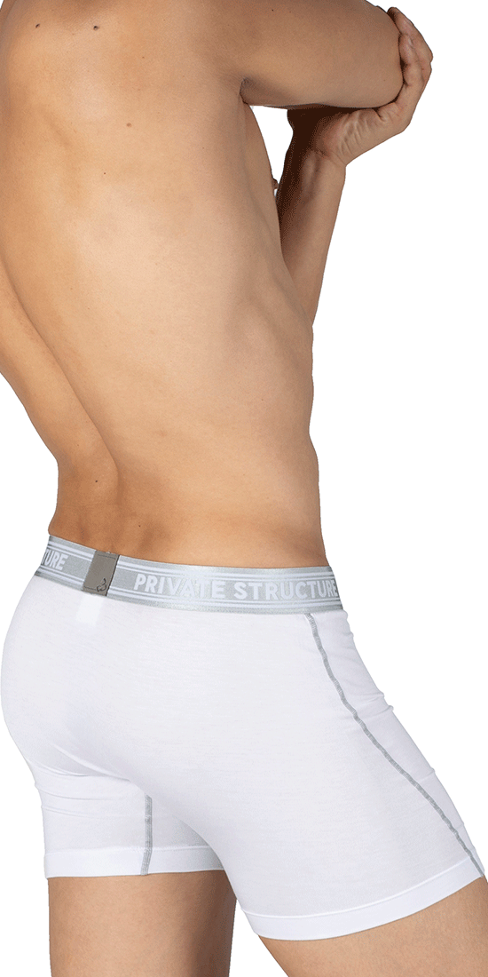 Private Structure Pbut4380 Bamboo Mid Waist Boxer Briefs Bright White