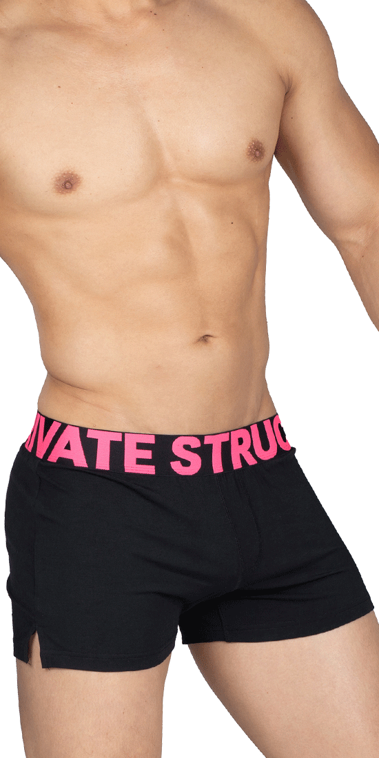 Private Structure Pmux4183 Modality Lounge Shorts Black-magenta
