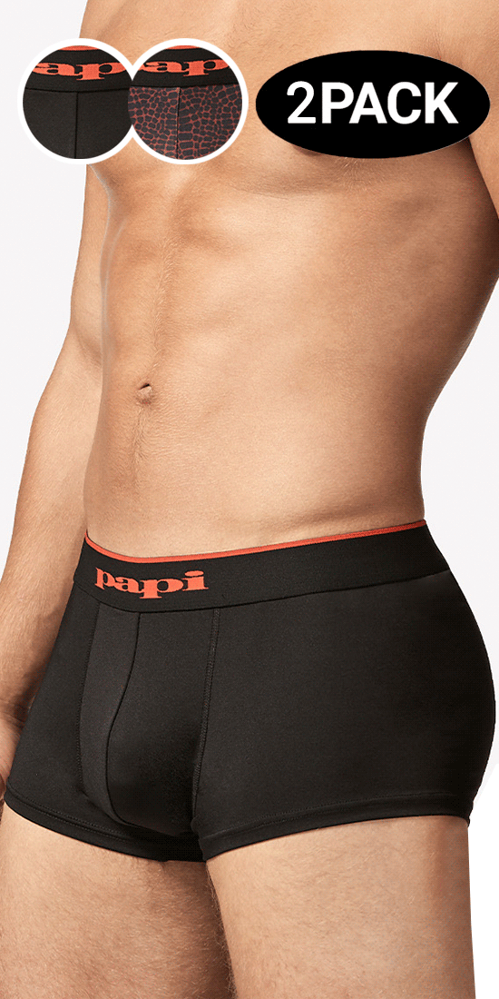 Papi Umpa048 Microflex Brazilian Trunks Red-leopard –   - Men's Underwear and Swimwear