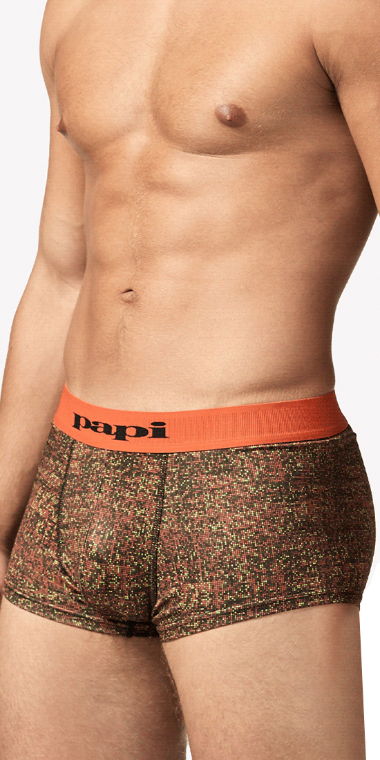 Papi Umpa050 Fashion Microflex Boxer Brésilien Orange Pixel Print