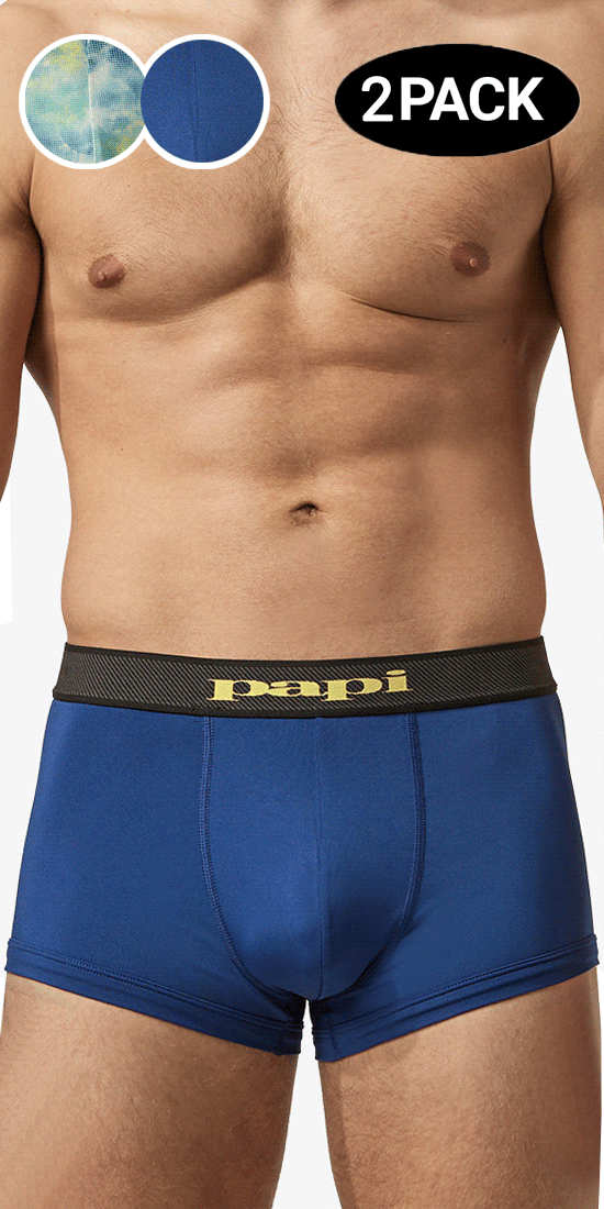 Papi Umpa074 2er-Pack brasilianische Microflex-Unterhosen, Batikblau
