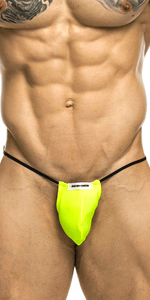 Justin+Simon Xsj02 Silky G-string Bulge Neon Green