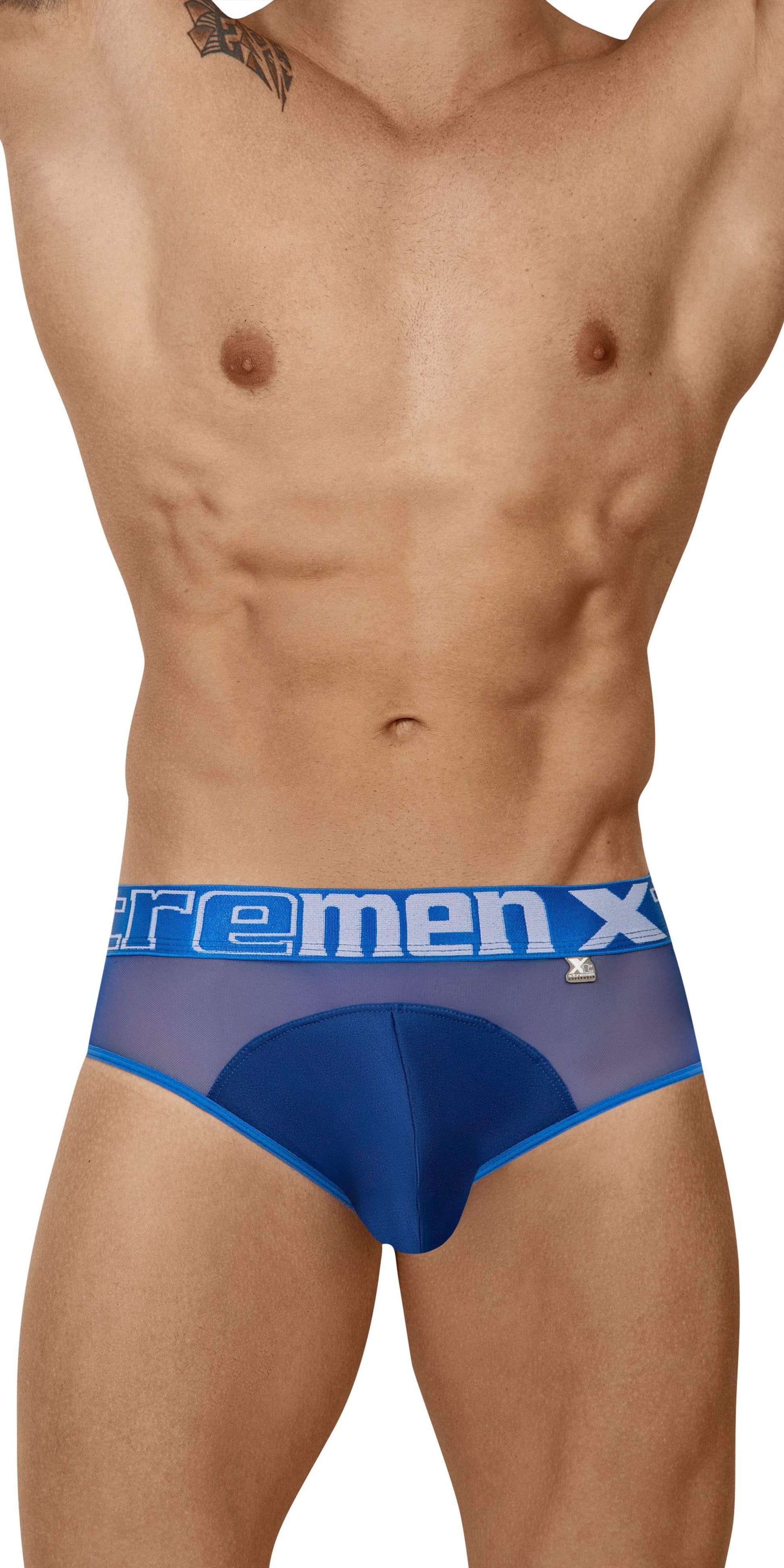 Xtremen 91059 Peekaboo Mesh Briefs Blue –