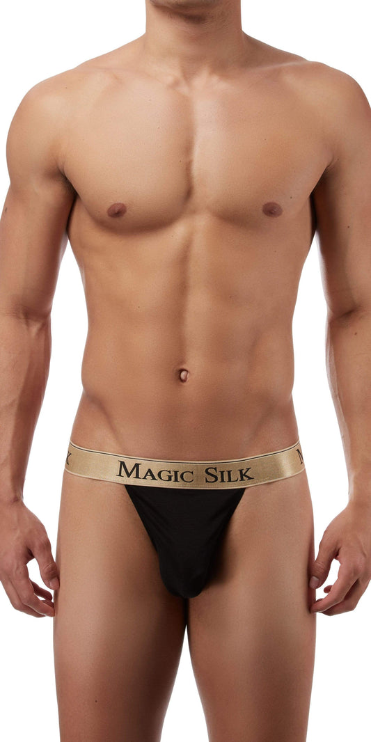 Magic Silk Silk Knit Micro Thong In Black