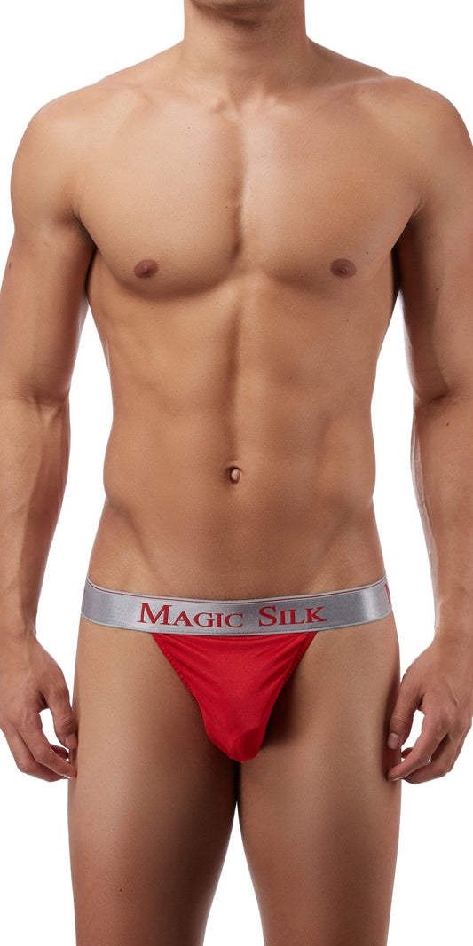 Magic Silk Silk Knit Micro Thong In Red